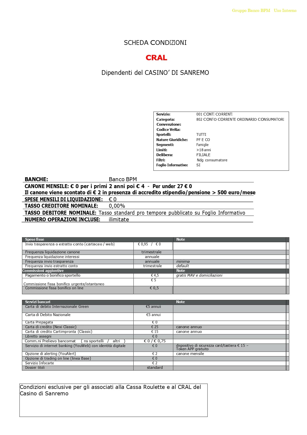 convenzione banca BPM 2024